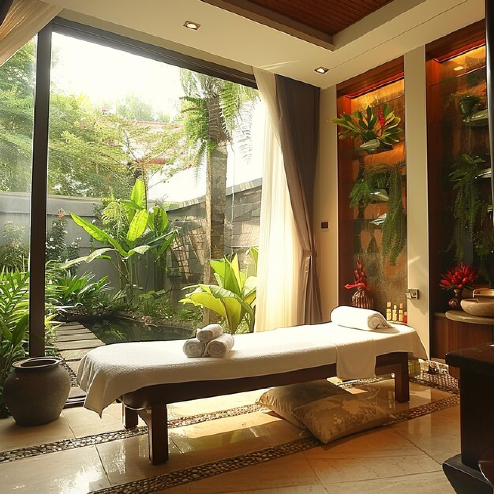 Hot stone facial massage treatment